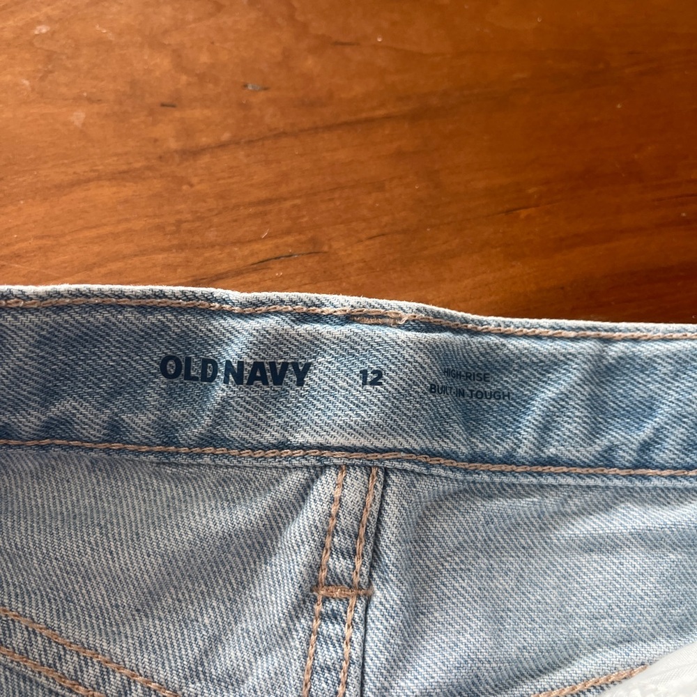 Old Navy Light Blue Ripped Jean Shorts Youth - Picture 3 of 3